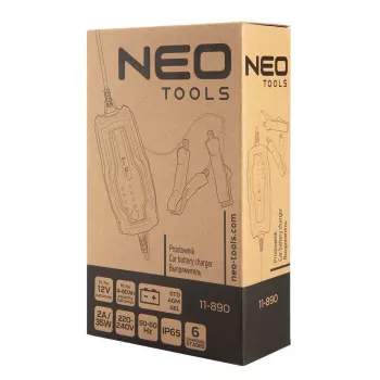 NEO TOOLS 11-890 automatisk batterilader 2A/35W til 12V bly-syre-, AGM-, gel-batterier 4-60Ah