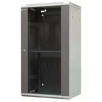 EMITER EM/AP6422 22U Vægmonteret Rack-kabinet 600x450x1083mm med Glasfrontdør