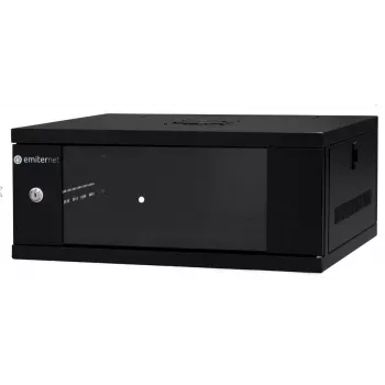 EMITER EM/SH02B5404-08 vægmonteret netværksskab 19 inch 4U 550x450x230 mm glasdør
