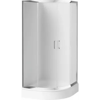 DEANTE KYP 652K halvrund brusekabine 80x80 cm med sikkerhedsglas og kromramme