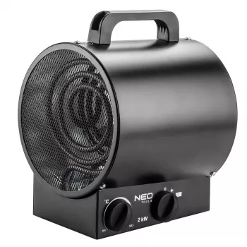 NEO TOOLS 90-065 elektrisk varmeblæser rustfrit stål 2000 W sort