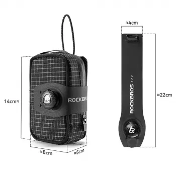 Rockbros P010 saddle bag multifunctional with bottle holder - black