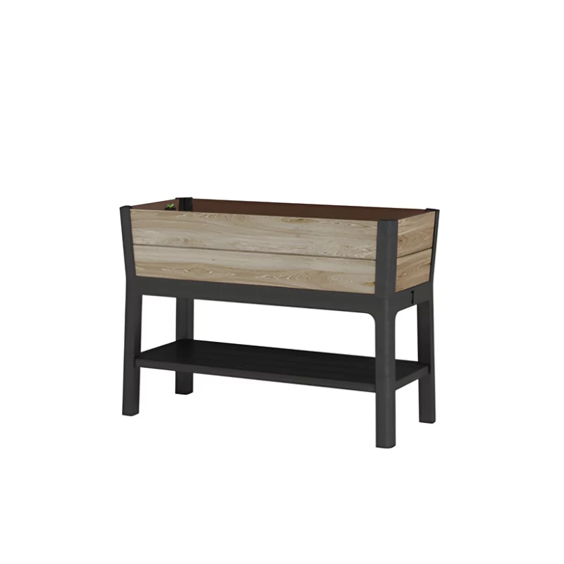KETER Blomsterpotte Deco Elevated Garden Bed 48L valnød