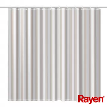 RAYEN Bruseforhæng 180x200 cm hvid/beige, PEVA
