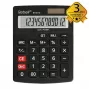 REBELL RE-8118-12 BX halvskrivebordslommeregner, 12-cifret vinklet LCD, dual-power sol & batteri, sort