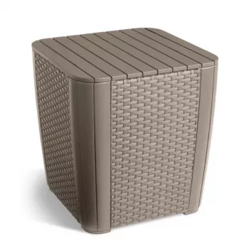 KETER Havemøbelsæt/opbevaringsboks Luzon Flat Wicker beige