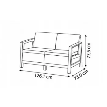 KETER havesofa 2-personers Scandi Linea 2-personers sofa grusgrå/lysbeige
