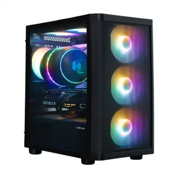 Zalman M4 SE sort mATX mini tower PC-kabinet med 6x 120mm FRGB-blæsere