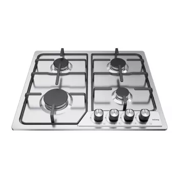 ISEASY MGBG-604C fritstående gaskomfur med 65L ovn og grill, rustfrit stål