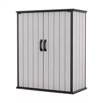 Keter Premier Tall havehus 29209552 – beige/brun harpikshus, 1700L, dobbeltvægget, aflåseligt