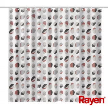 RAYEN bruseforhæng 180x200cm hvid/ribbet, PEVA