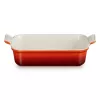 LE CREUSET rektangulær ovnform Heritage stentøj 26x19cm / 2,4L rød