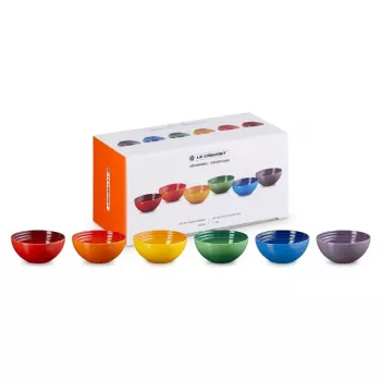 LE CREUSET sæt med 6 stentøjsskåle 330ml i forskellige farver