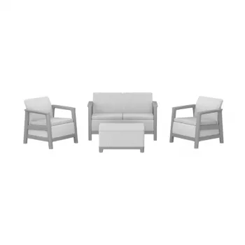 KETER Garden furniture set Scandi Linea 2 Seater Set light grey/dark steel grey