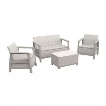 KETER Garden furniture set Scandi Linea 2 Seater Set pebble grey/light beige