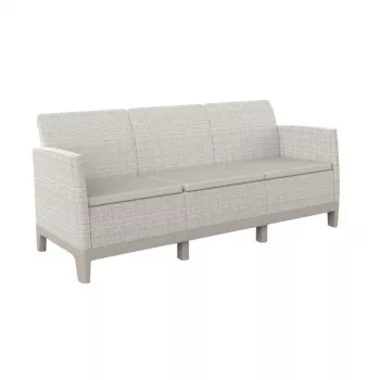KETER havesofa tosæder Scandi Form 3-personers sofa kiselgrå/lysbeige
