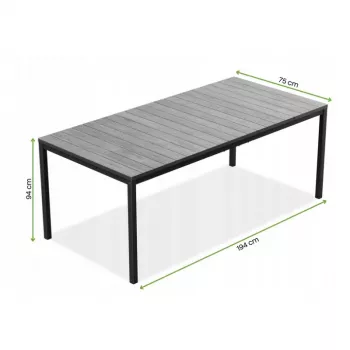 KETER havebord Deco Porto Nova 200 asketræ-look/sort