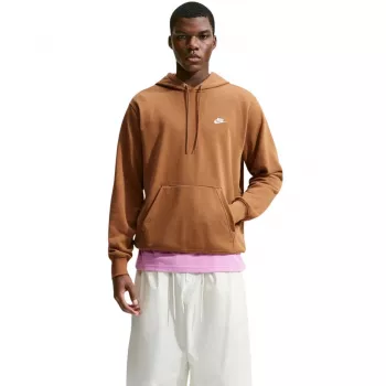 Herre Nike Club FT PO Hoodie Sweatshirt lysebrun FN3866 270 2XL