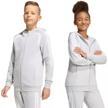 Børne hættetrøje adidas Tiro 26 League Sweat Full Zip Hoodie grå KF3323 140cm