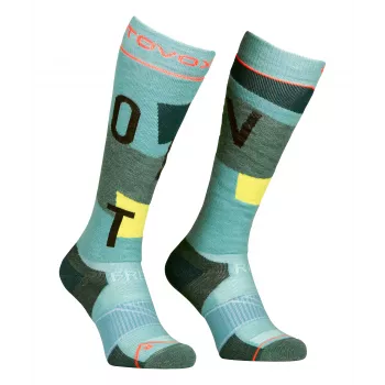 Women's ski socks Ortovox Freeride Long Socks Cozy - ice waterfall