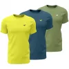 Herre-T-shirt 4F M4217 3-pak gul, blå, grøn 4FWSS26TTSHM4217 90S XL