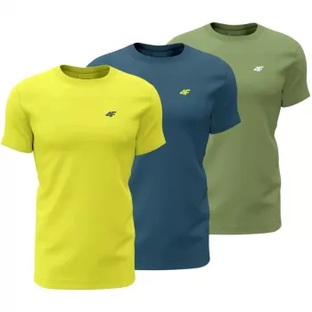Herre-T-shirt 4F M4217 3-pak gul, blå, grøn 4FWSS26TTSHM4217 90S M