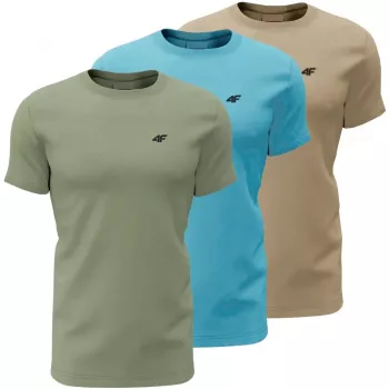 4F herre-T-shirt 3-pak M4481 grøn, blå, beige 4FWSS26TTSHM4481 90S 4XL