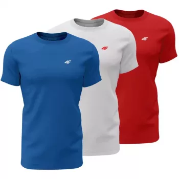 4F M4482 herre-T-shirt 3-pak blå, hvid, rød 4FWSS26TTSHM4482 90S 2XL