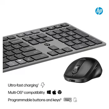 HP 720 multi-device trådløst tastatur og mus combo - Twilight Black 9T5A9AA#ABD