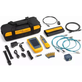 Fluke Networks LinkIQ Duo Industrial Ethernet kabel- og netværkstester-kit med M12-adaptere, PoE, op til 10 Gb/s, Li-Ion, CAT 3-8 6029135