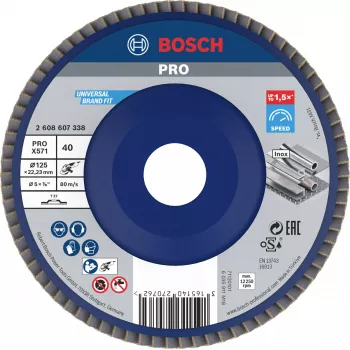 Bosch X571 Best for Metal fiberslibeskive 125 mm P80 zirkonkorund 2608607338