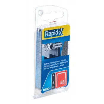 RAPID TOOLS finrådsklammer type 53, 6 mm, rustfrit stål, lille pakke, på kort med eurohul, 1 stk. (40109509)