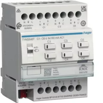 HAGER TYMS646T varmeaktor 6-kanal KNX Secure