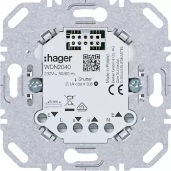 HAGER WDN2040 universal trykknap-dimmerindsats, indbygning, 1-fag, 230V, 20-400W