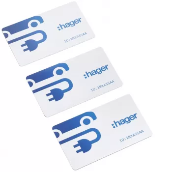 HAGER XVA410 RFID-kort, 3-pak, Mifare Classic 1K, 13,56 MHz, hvid