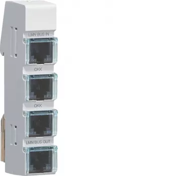 Hager LMN busmodul, 4x RJ12-hun, passiv, uden strømforsyning ZZ12LMN04P