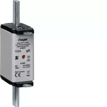 HAGER LNH1100MK NH1C 100A 500V gG sikringsindsats med topindikator, ikke adskillelig