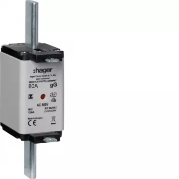 HAGER LNH2080MK NH-sikringsindsats 80A 500V gG størrelse 2C med indikator
