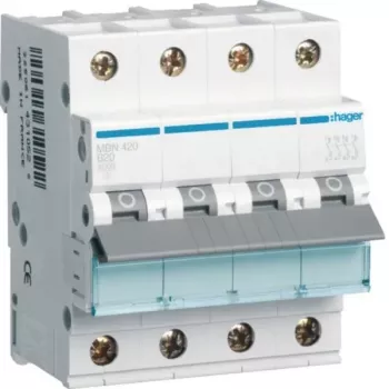 Hager MBN420 4-polet automatsikring B-karakteristik 20A 6kA
