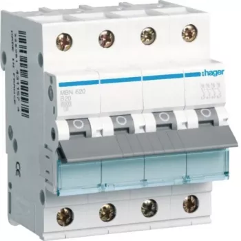 Hager MBN620 3P+N B-20A 6kA automatsikring