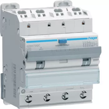 Hager ADM470QC HPFI/automatsikring 4P 6kA C20 30mA type A Quick Connect