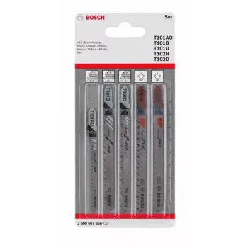 Bosch stiksavsblad-sæt træ og plast, 5-dele, T-skaft (2608667858)