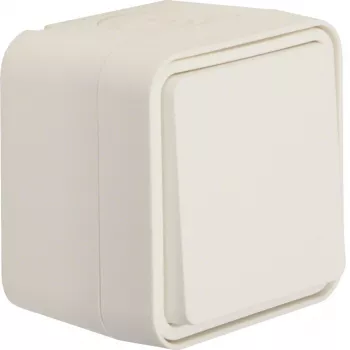 Hager WNC001B overfladiskiftkontakt W.1 IP55 polarhvid