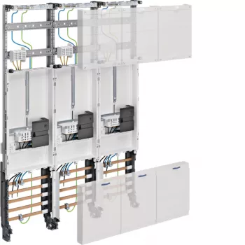 HAGER komplet målerfelt ZL33W4N, 3-faset, 3-punkt, 1050 mm, 3-felt