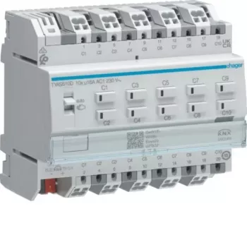 Hager TYAS610D KNX kontakt-/persienneaktor 10/5-kanal 16A C-last Secure