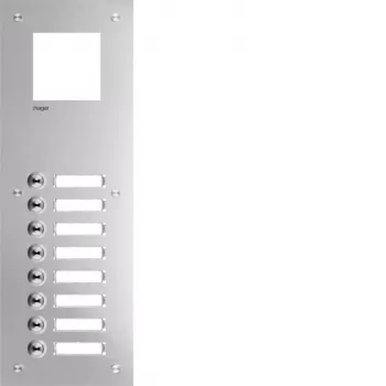 Hager RTQ108X samtaleanlæg-frontplade, mono-audio, 8 opkaldsknapper, hvid