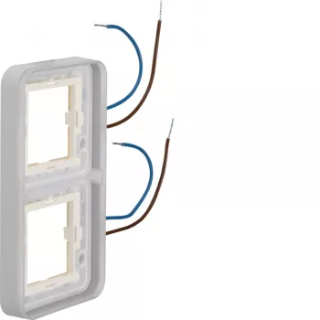 Hager WNA712 W.1 1-fach afdækningsramme med blå LED-belysning, 230V, polarhvid