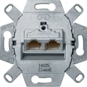 Hager WDF410866 UAE Socket 8/8-Pole Shielded Cat.6A RJ45 Data Outlet