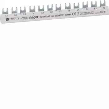 HAGER KDS463AS 3-faset 63A 12-modul QuickBusbar samleskinne
