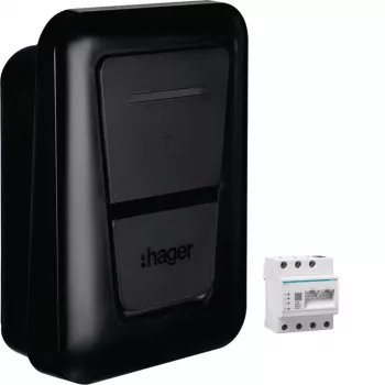 Hager witty solar II XVL122SFL 22kW type-2-stikdåse EV-ladestation med soloptimering